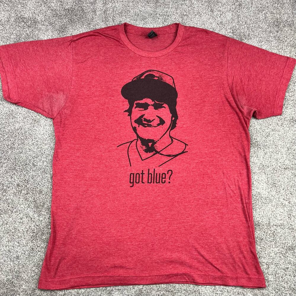 "Go Blue" Graphic Red T-shirt size L